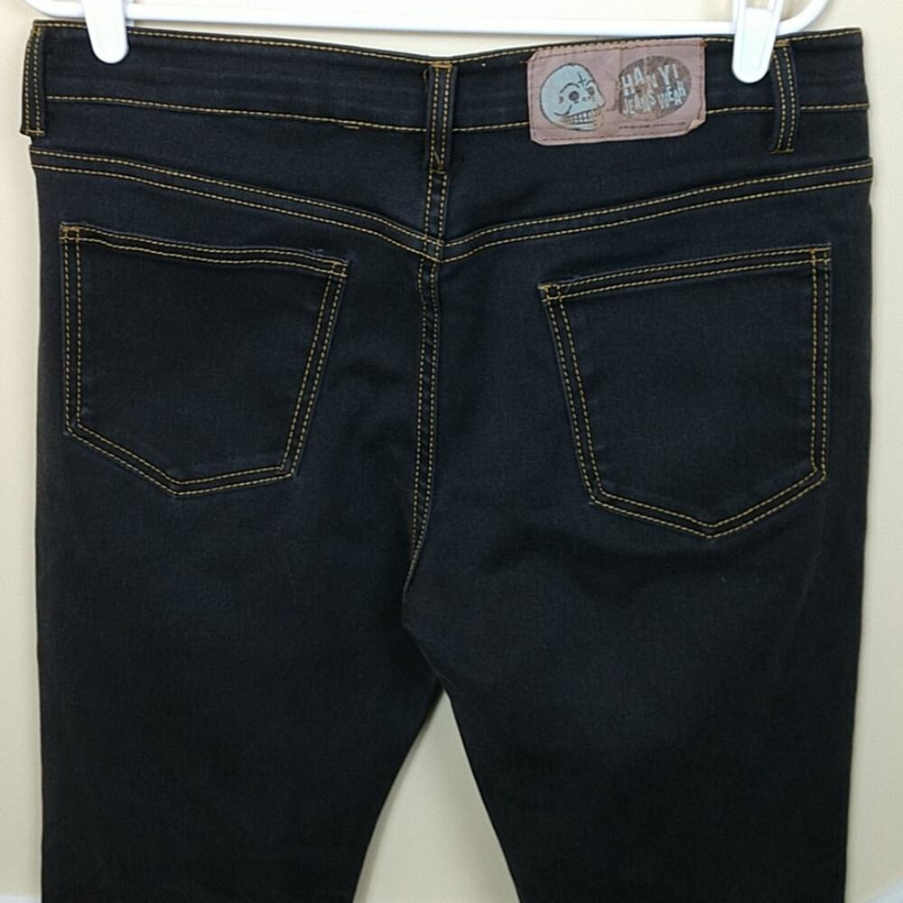 Hanyi Jeanswear Men's Dark Wash Slim Straight Jeans possible size 34?